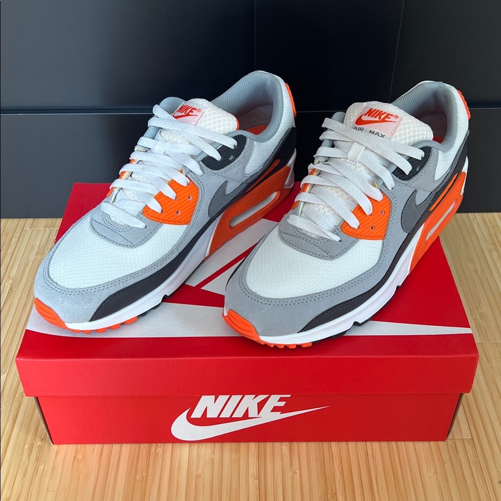 Nike Air Max Sneakers in White, Gray, and Orange